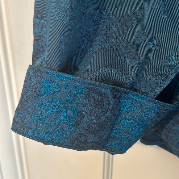 Robert Graham 3XL Classic Fit Turquoise Paisley button down shirt - Picture 4 of 14